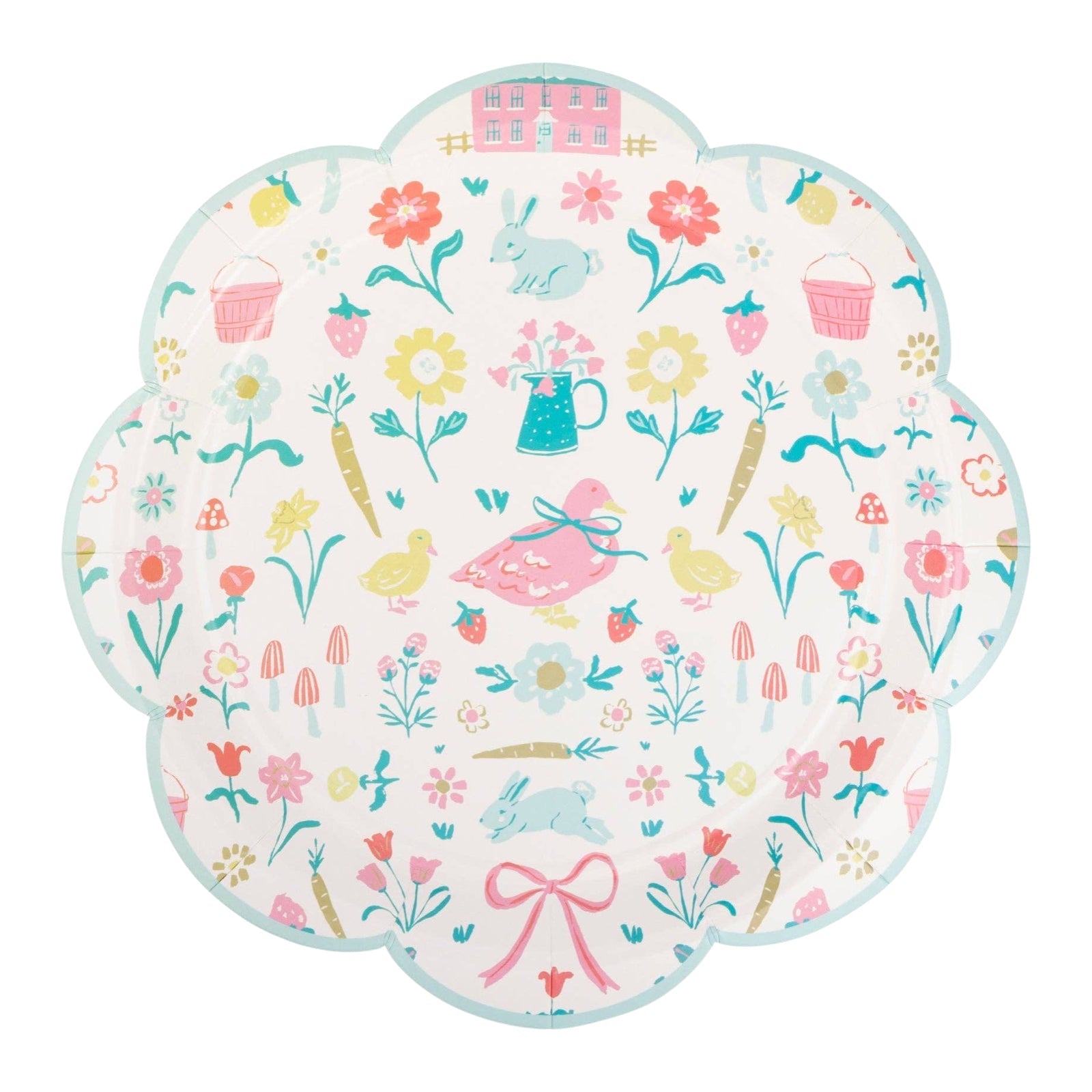Springtime Cottage Paper Plates 9" - bubblegum market