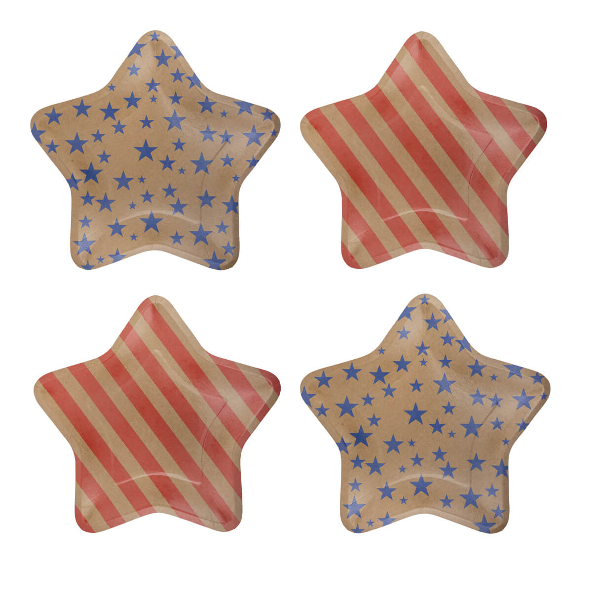 Star - Shaped Kraft Paper Plates 11" - bubblegum market