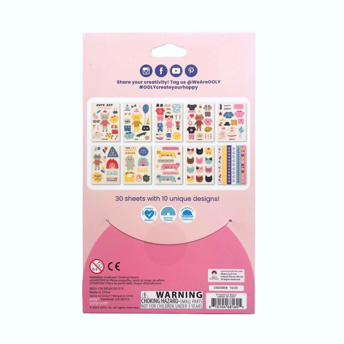 Stickiville Stickers X Suzy Ultman: Dress Up Cats - bubblegum market