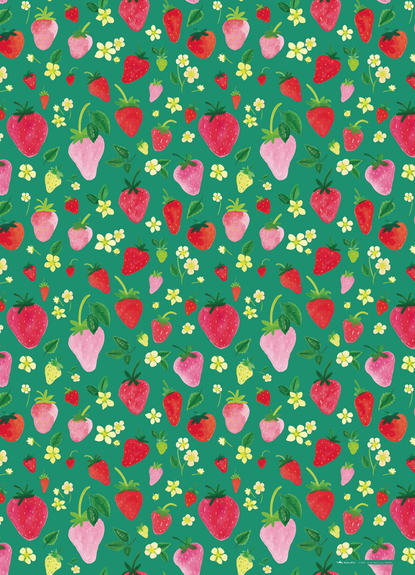 Strawberries Wrapping Paper Sheet - bubblegum market