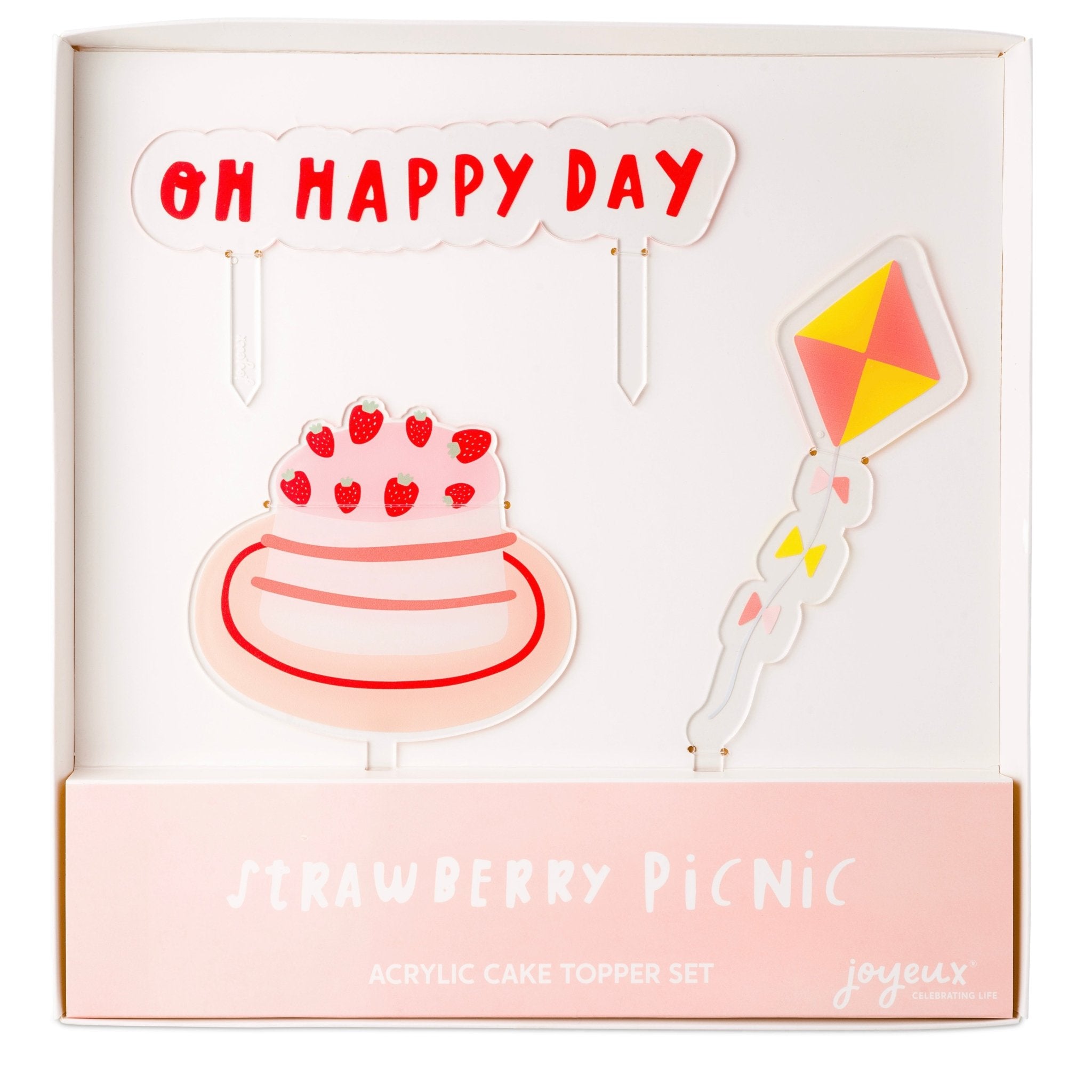 STRAWBERRY PICNIC Acrylic Cake Topper Set - bubblegum market