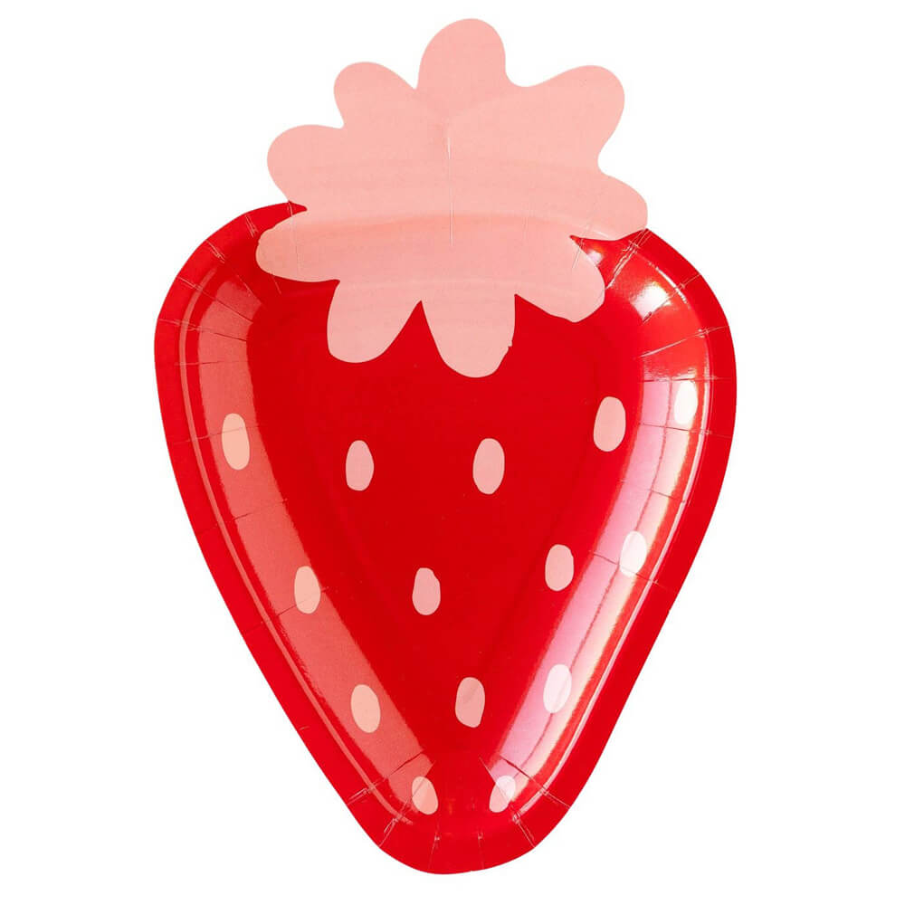 Strawberry Shaped Paper Plates 10" - bubblegum market