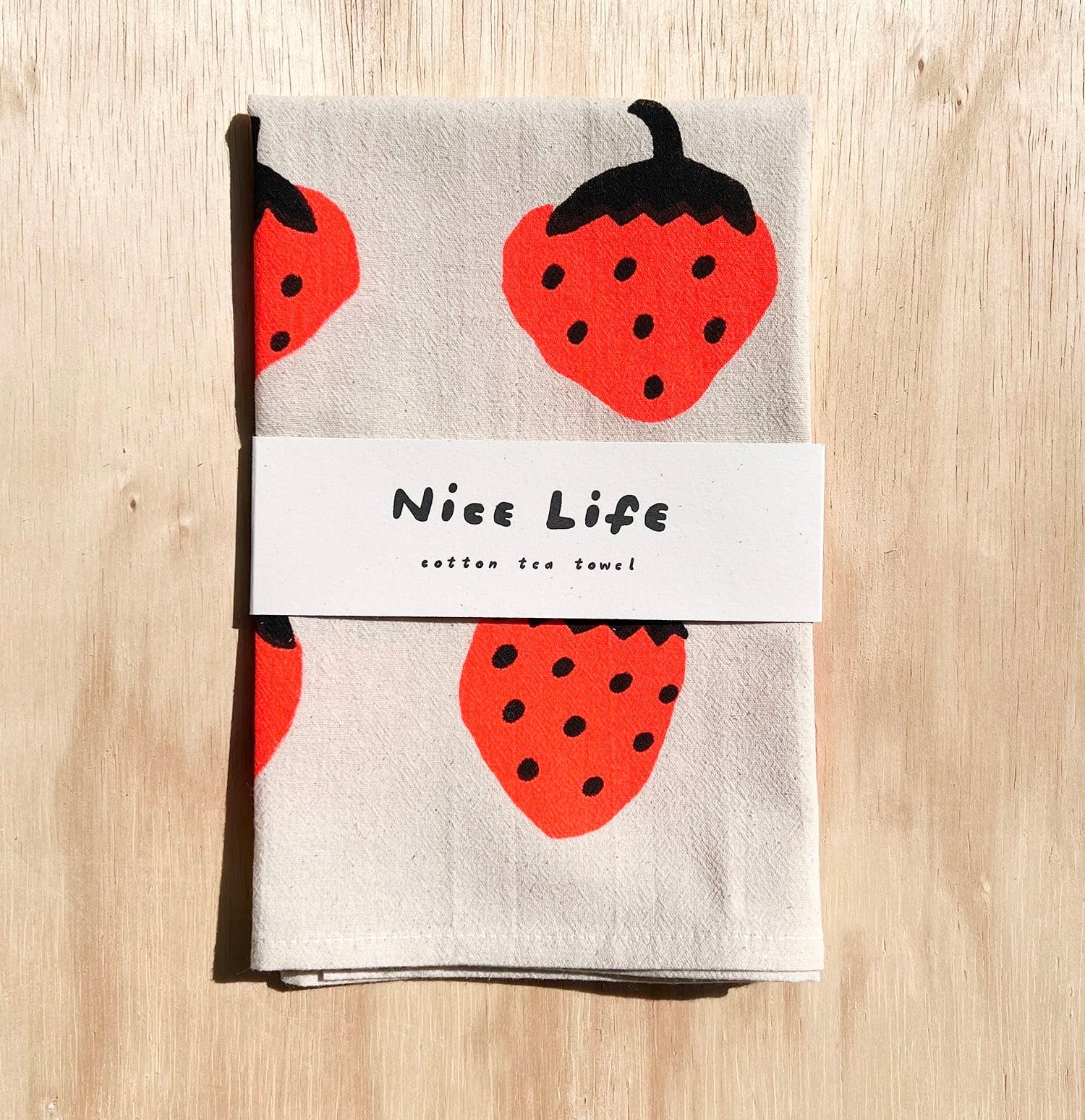 Strawberry Tea Towel: Red - bubblegum market