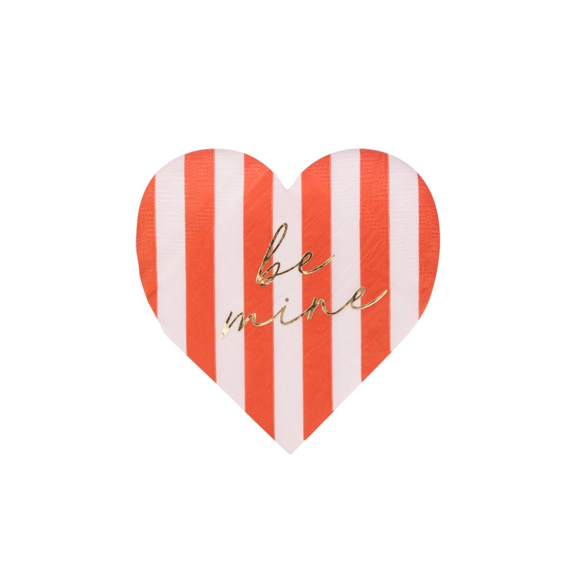Striped Heart BE MINE Cocktail Napkins - bubblegum market