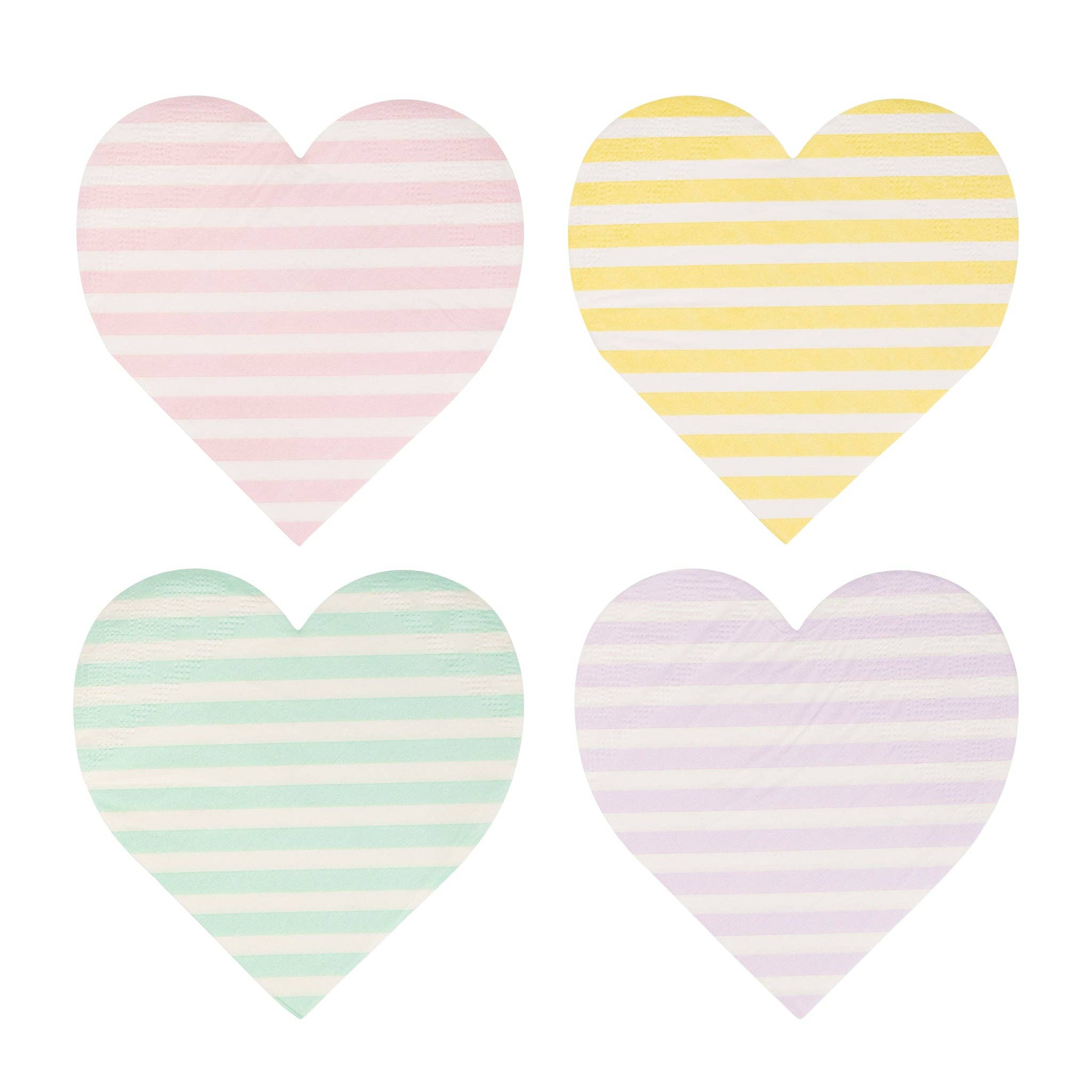 Striped Hearts Pastel Napkins - bubblegum market