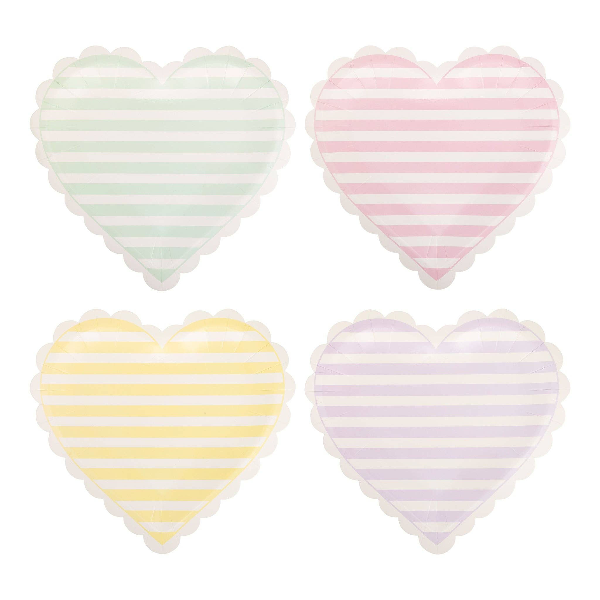 Striped Hearts Pastel Plate Set 10" - bubblegum market
