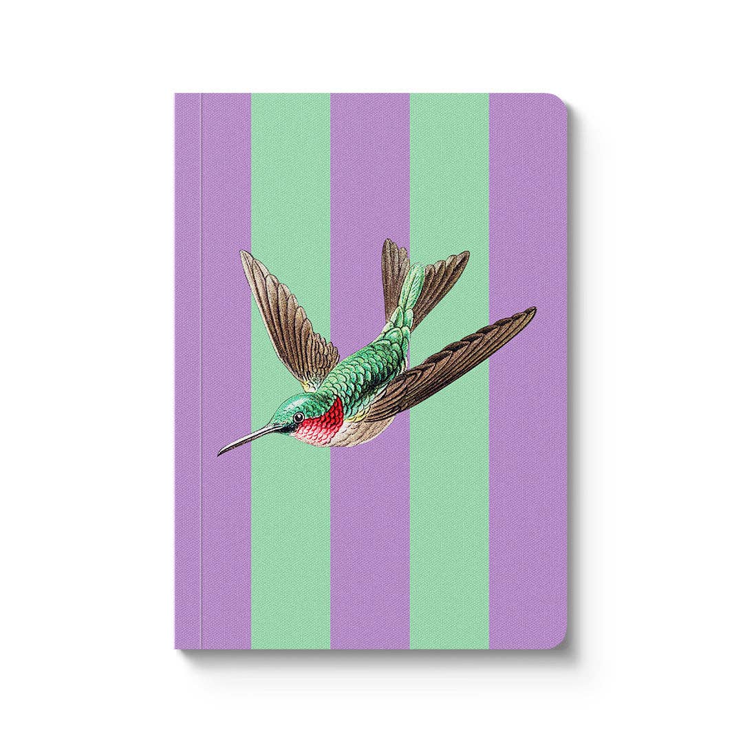 Striped Hummingbird A6 Notebook - bubblegum market