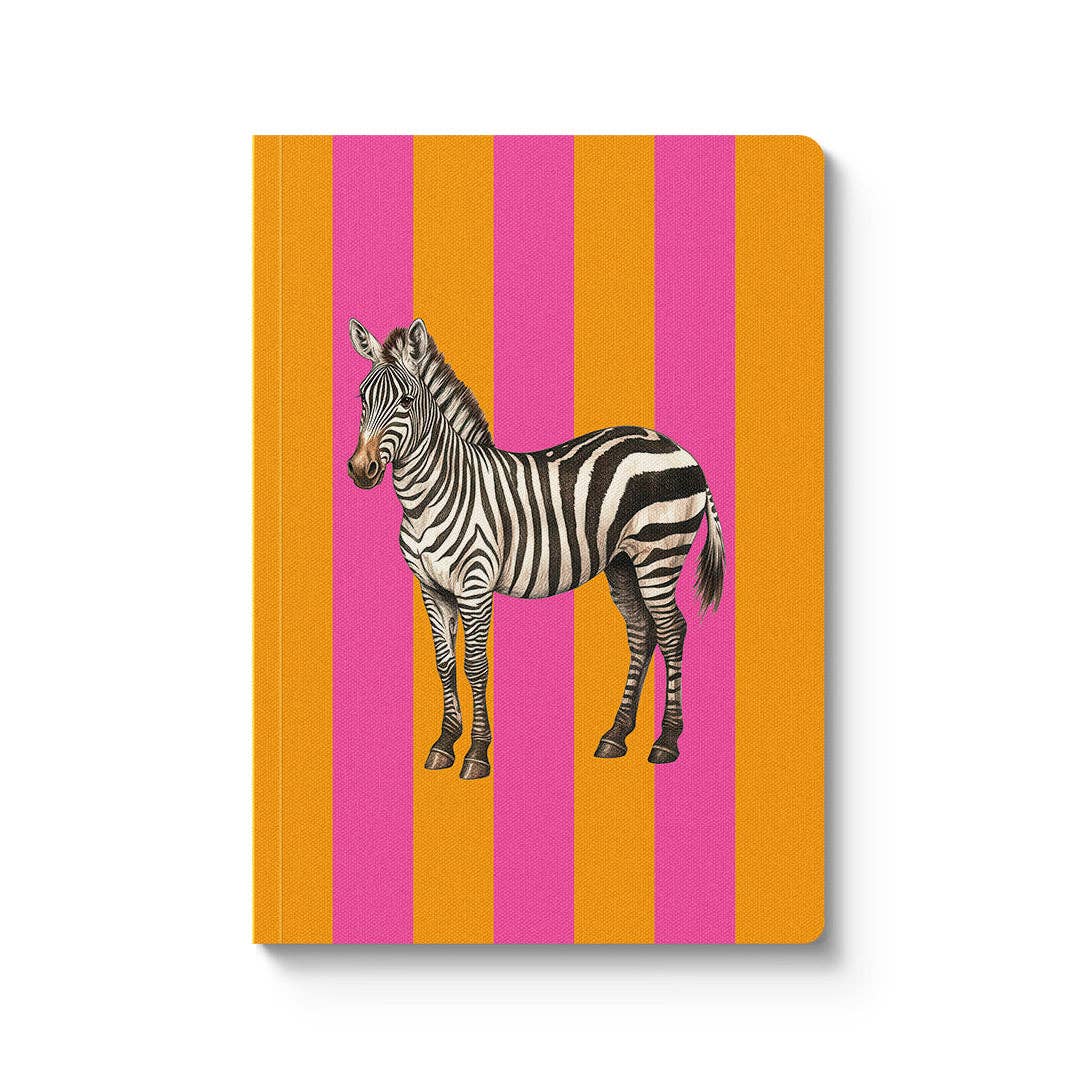 Striped Zebra A5 Notebook - bubblegum market