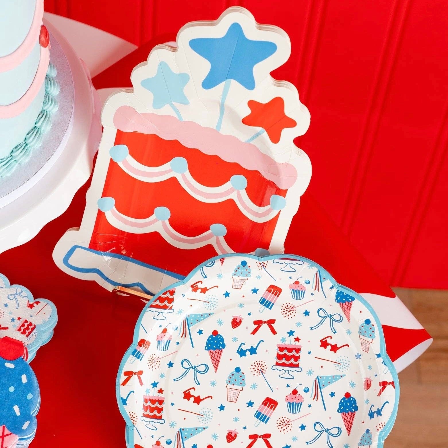 Summer Celebrations Cake - Shaped Paper Plates 11" - bubblegum market