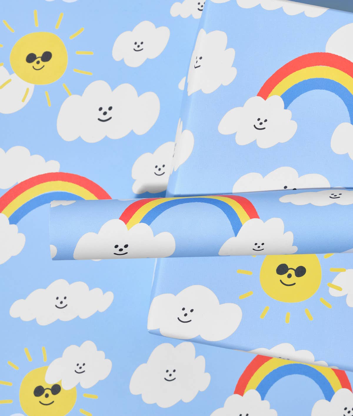 Suns and Clouds Gift Wrap - bubblegum market