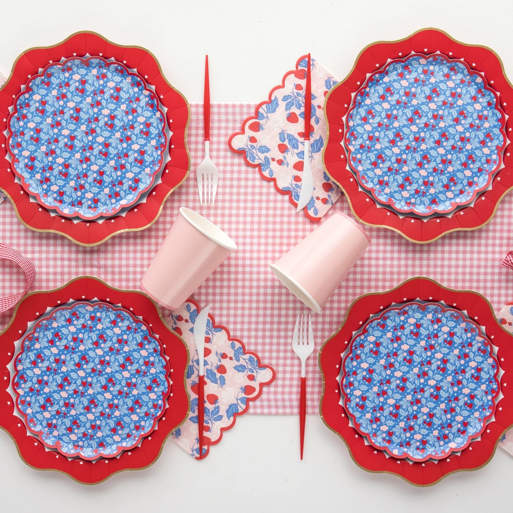 Sweet Strawberry Small Paper Plates 8.25" - bubblegum market