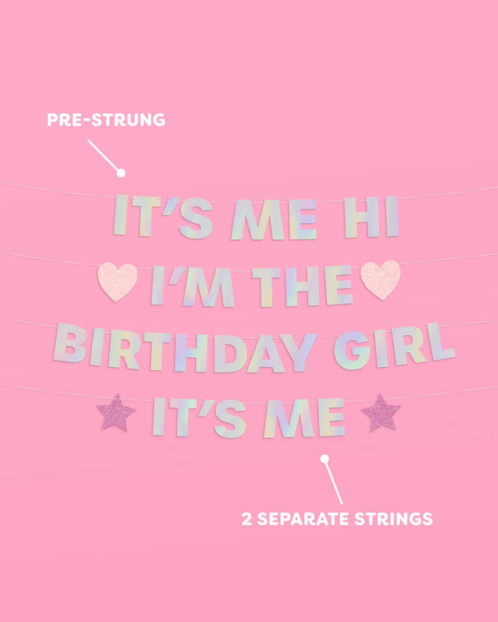 Swiftie "IT'S ME" Iridescent Birthday Girl Banner - bubblegum market