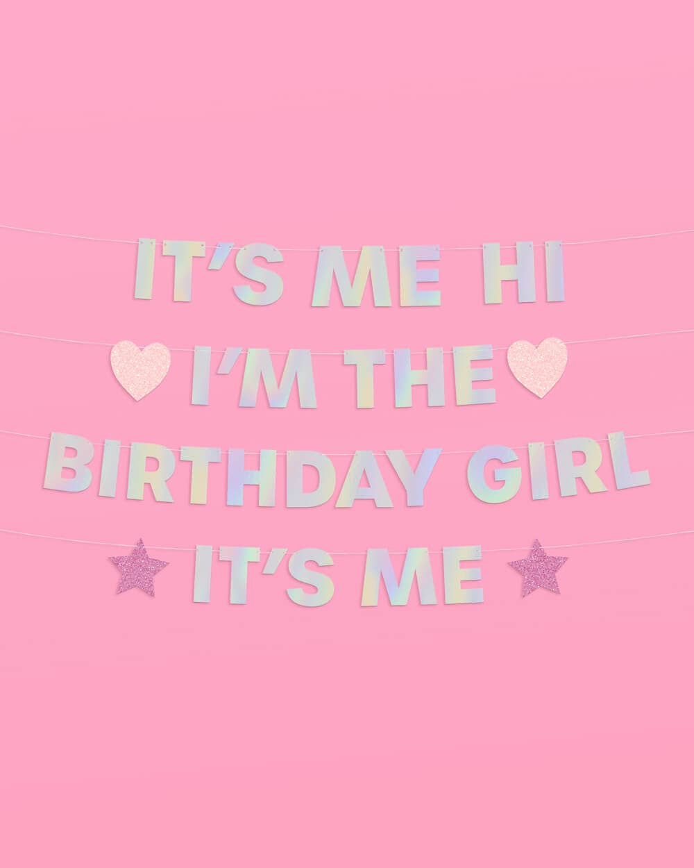 Swiftie "IT'S ME" Iridescent Birthday Girl Banner - bubblegum market