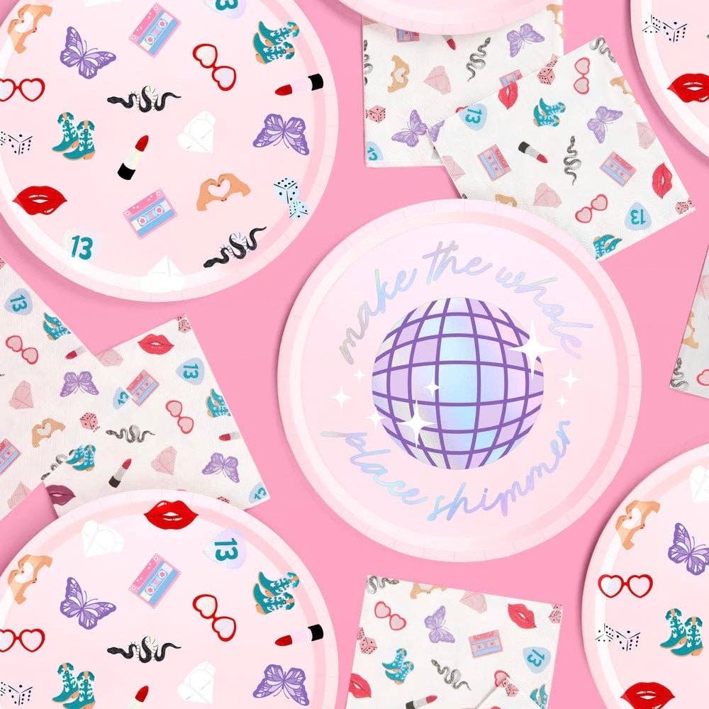 Swiftie Party Paper Plates 9" (24ct) - bubblegum market