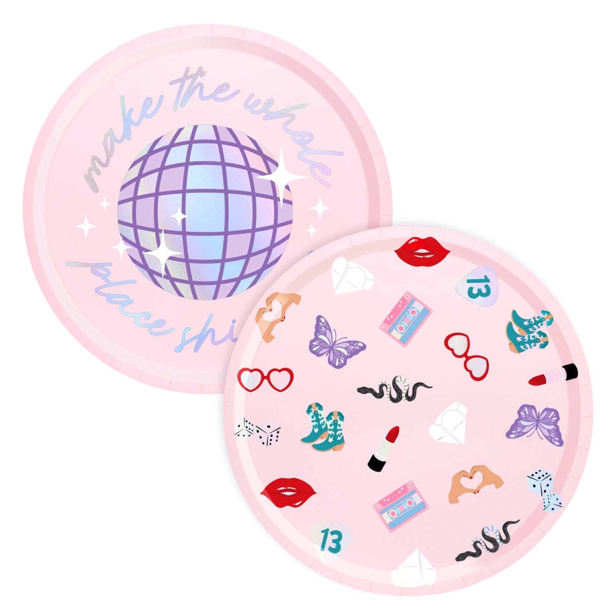 Swiftie Party Paper Plates 9" (24ct) - bubblegum market
