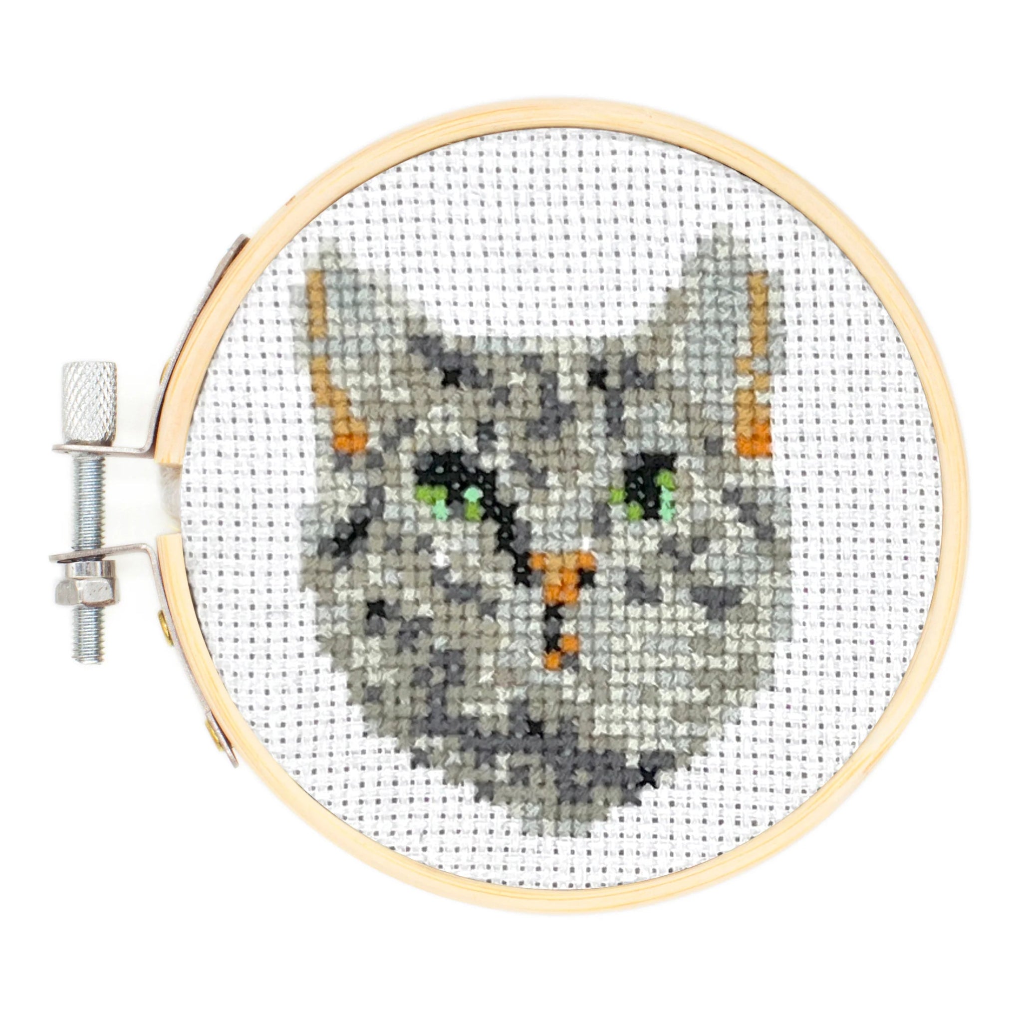 Tabby Cat Mini Cross Stitch Kit - bubblegum market