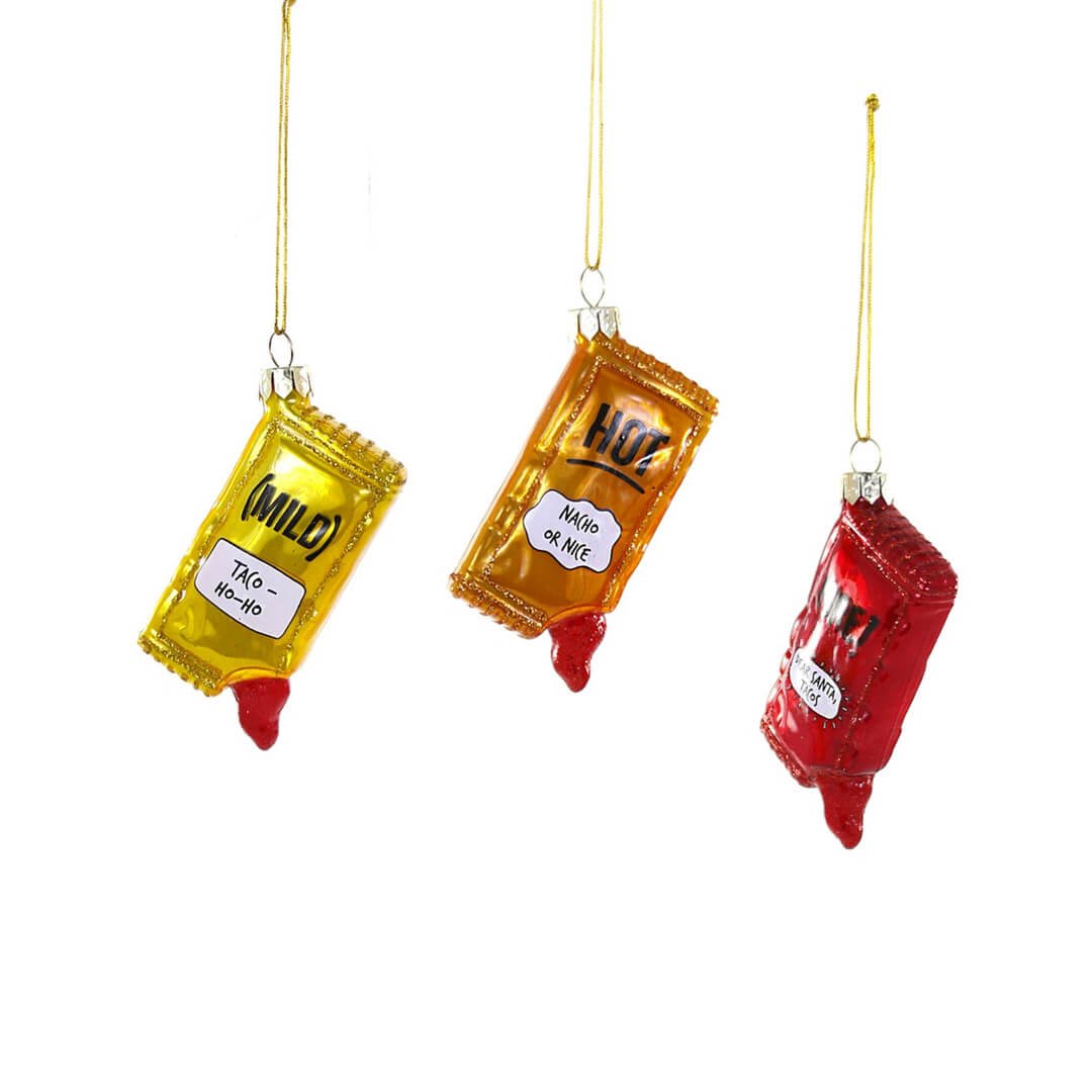 Taco Sauce Packet Ornament 3" - bubblegum market