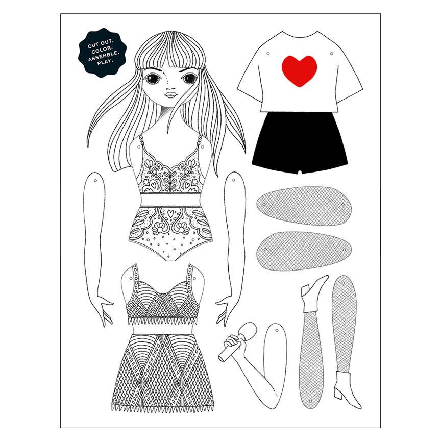 TAYLOR SWIFT Paper Doll Coloring Kit - bubblegum market