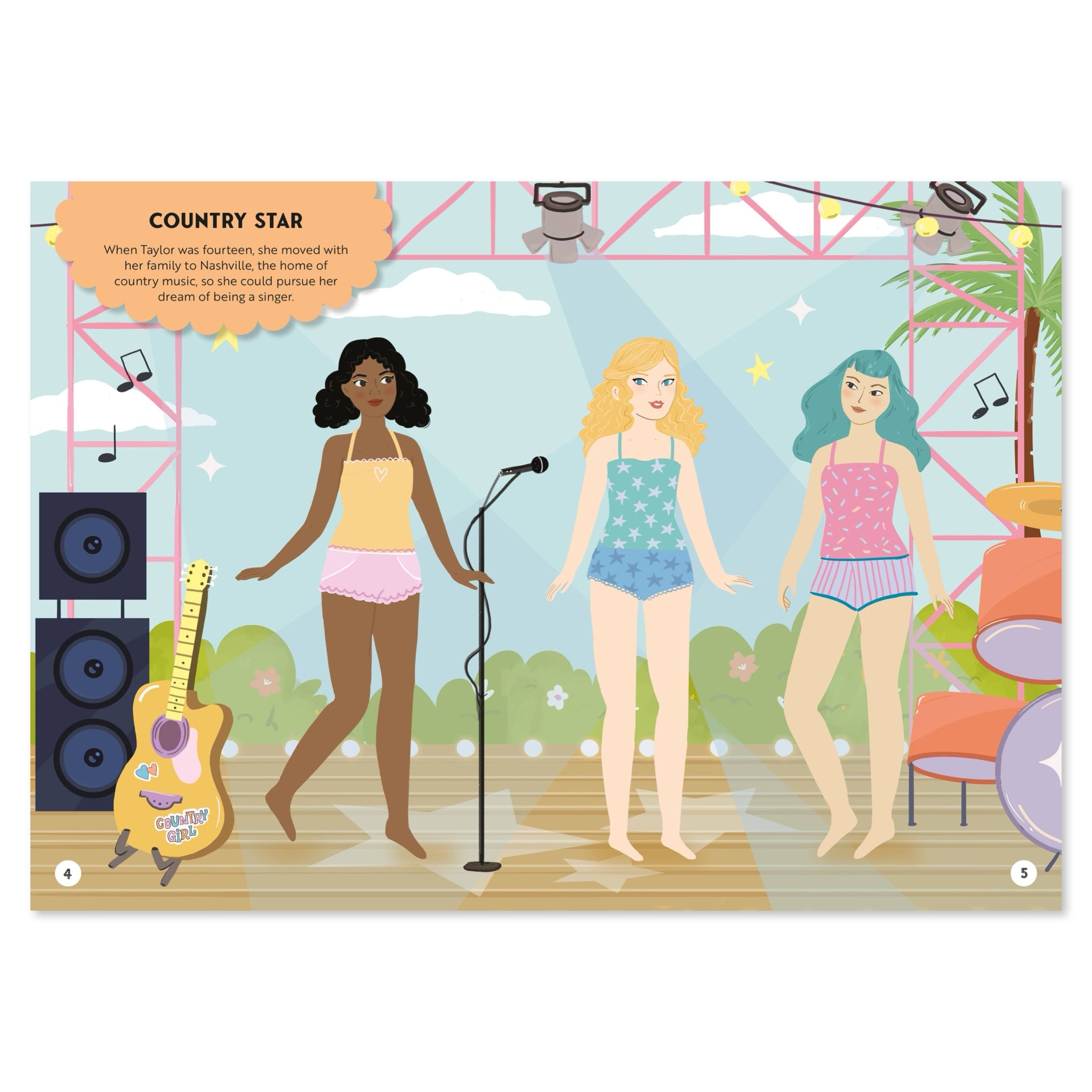 Taylor Swift Superstar Dress - Up Sticker Book - bubblegum market
