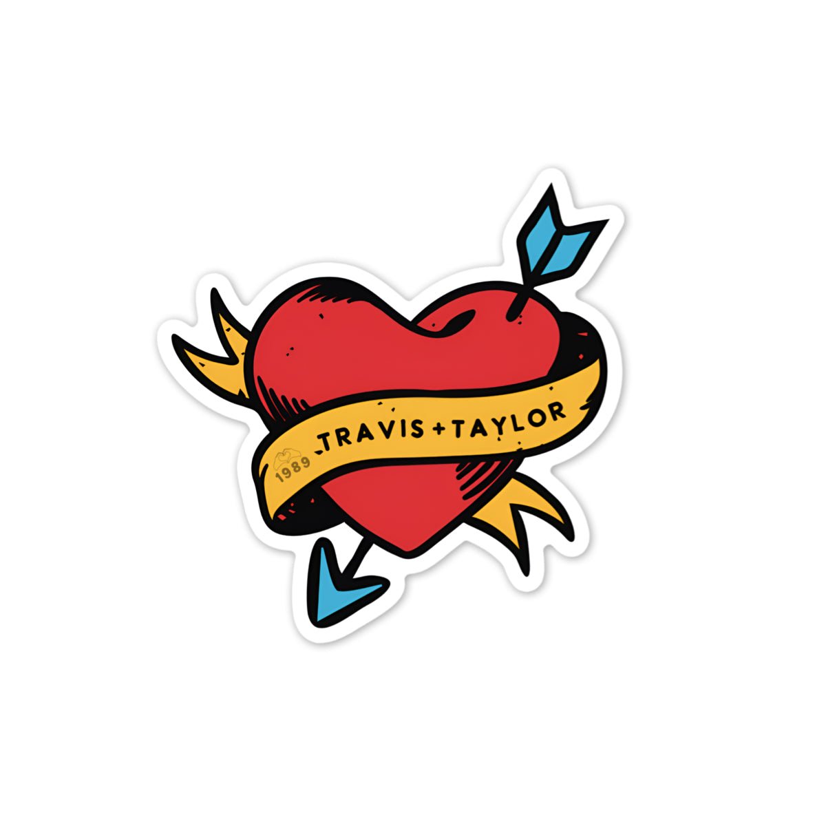 Taylor Swift + Travis Kelce Tattoo Vinyl Sticker - bubblegum market