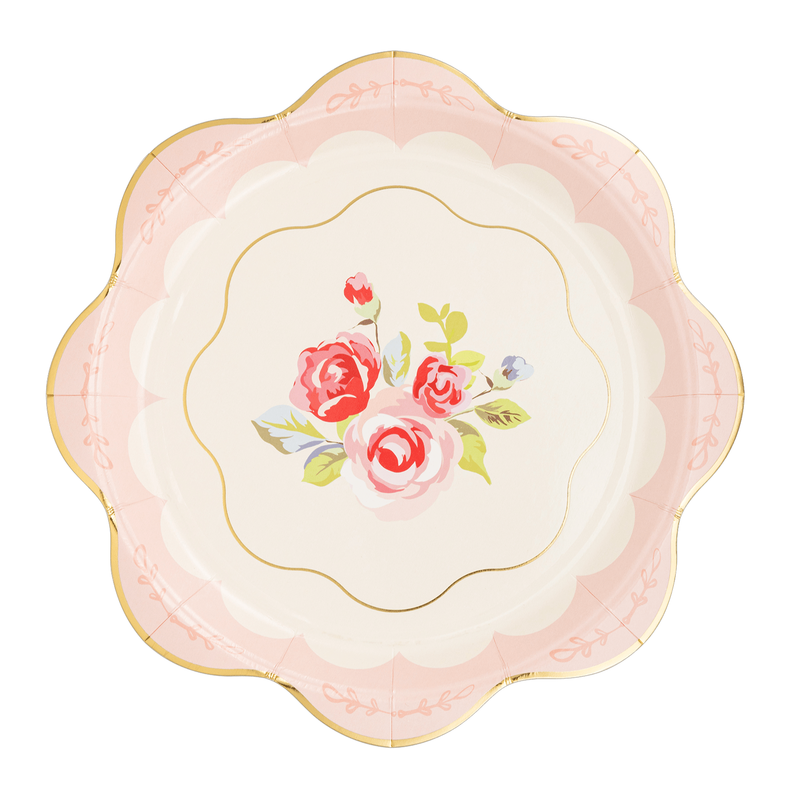 Tea Party Scalloped Round Paper Plates 9" - bubblegum market