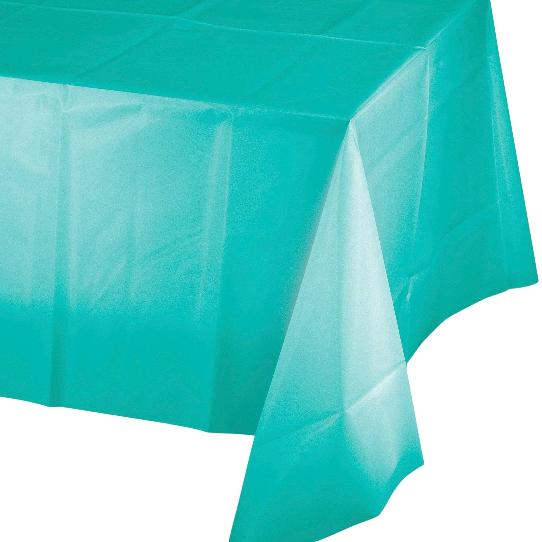 Teal Plastic Table Cover - bubblegum market