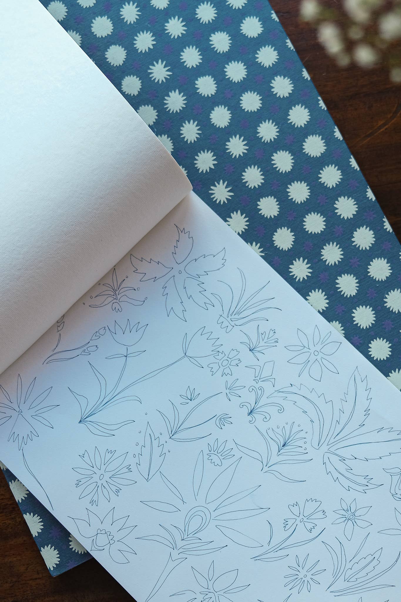 Teal Stars Extra Large A3 Sketchbook - bubblegum market