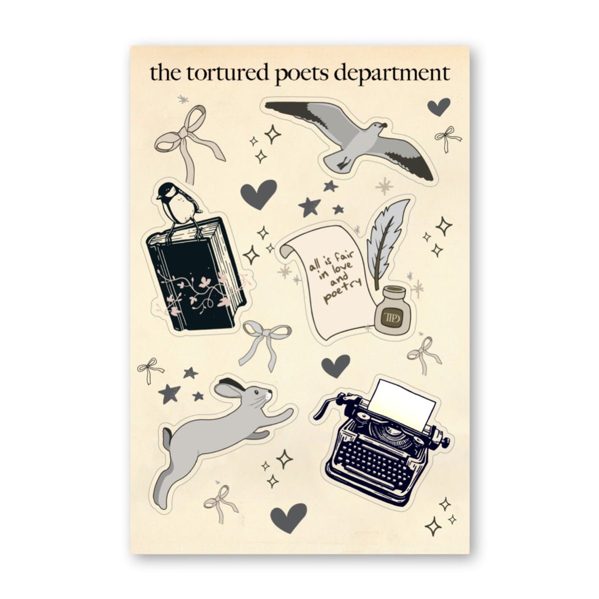 The Torture Poet's Department Taylor Swift Vinyl Sticker Sheet - bubblegum market