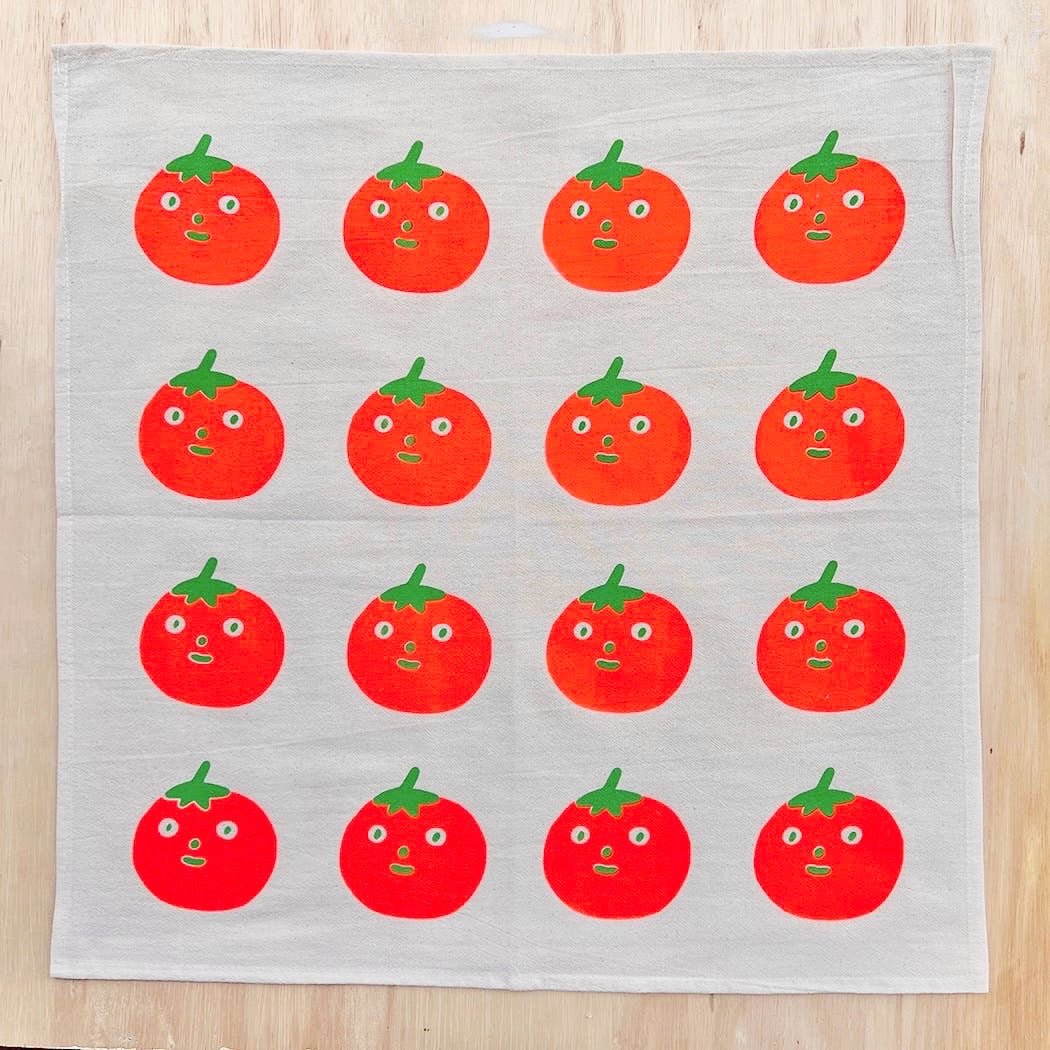 Tomato Screen - Printed Tea Towel - bubblegum market