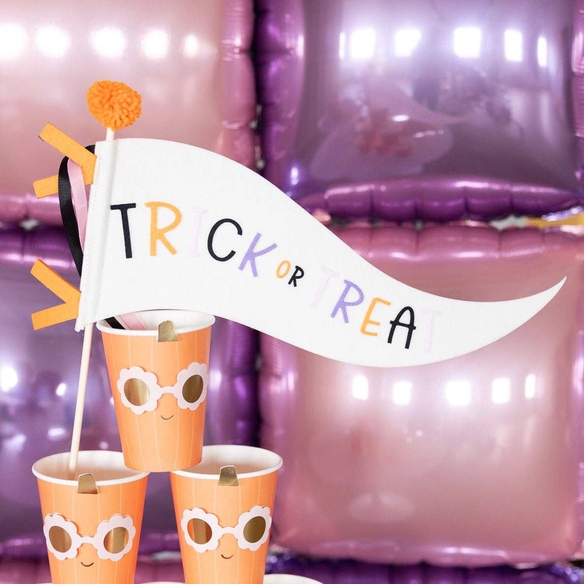 Trick or Treat Felt Pennant - bubblegum market