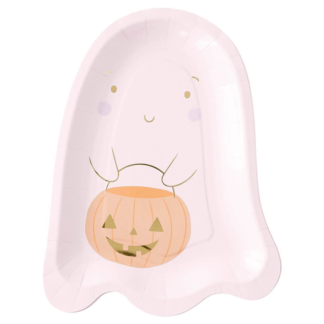 Trick - or - Treat Pink Ghost Plates 10" - bubblegum market