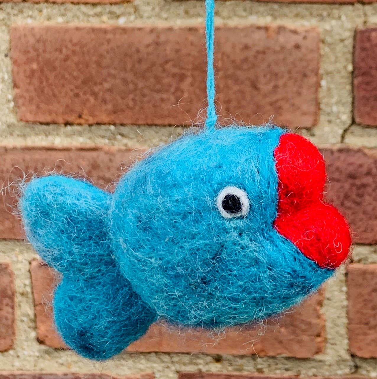 Turquoise Fish Felt Ornament - bubblegum market