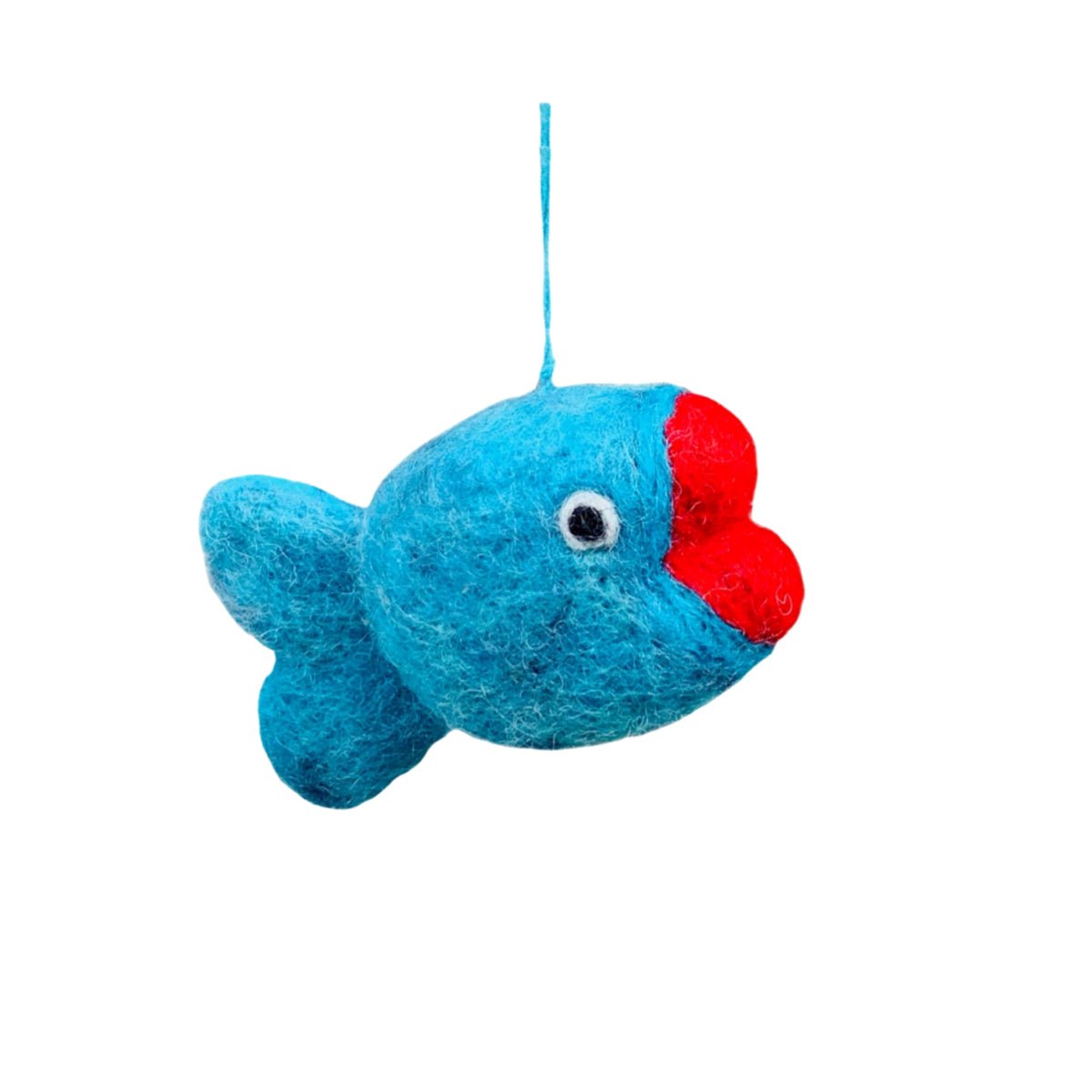 Turquoise Fish Felt Ornament - bubblegum market