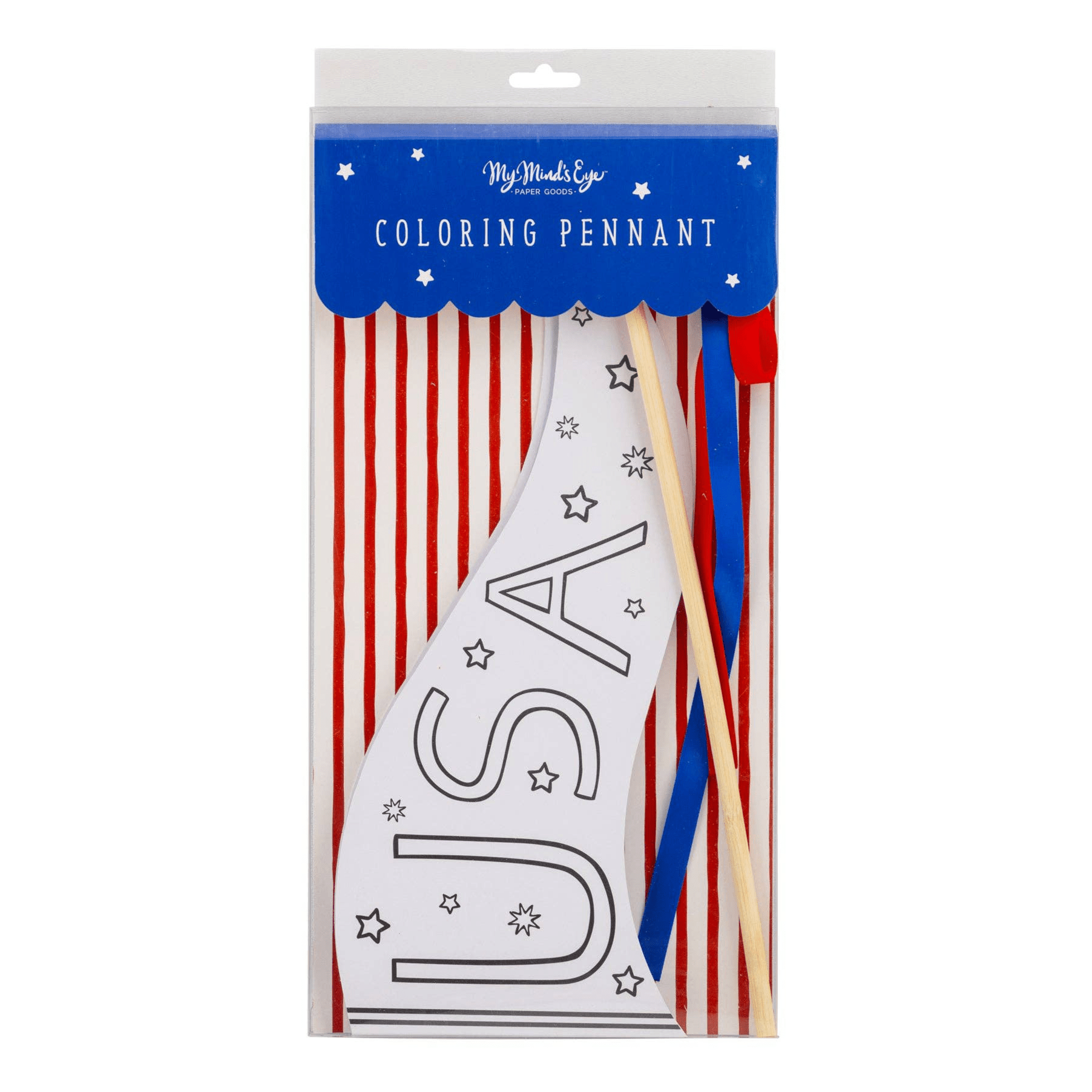 USA Pennant Coloring Craft - bubblegum market