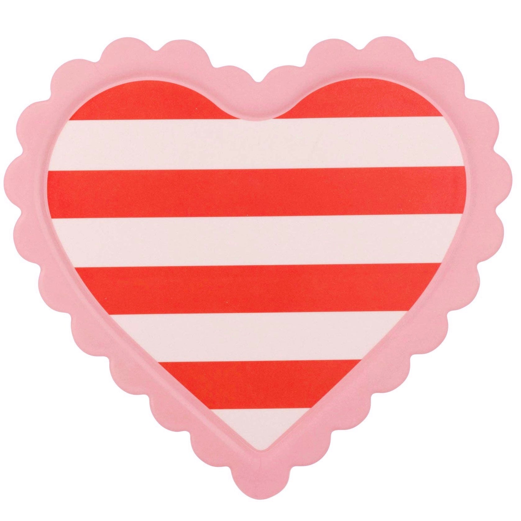 Valentine's Day Striped Heart Serving Tray - bubblegum market