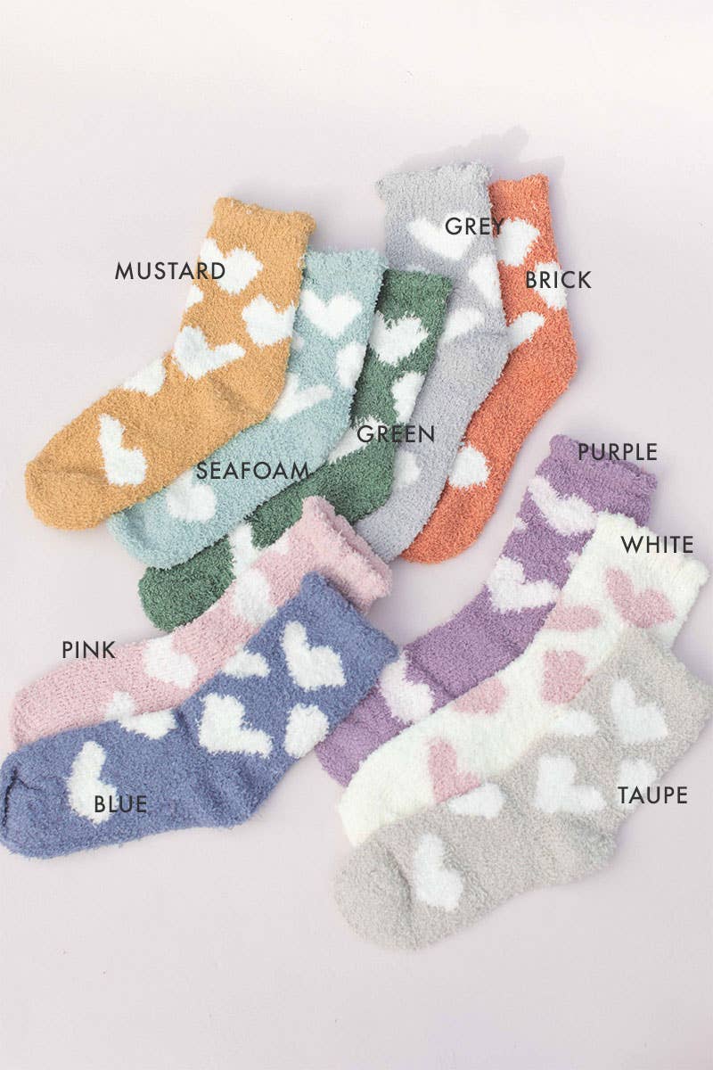 Valentine's Heart Fuzzy Socks - bubblegum market