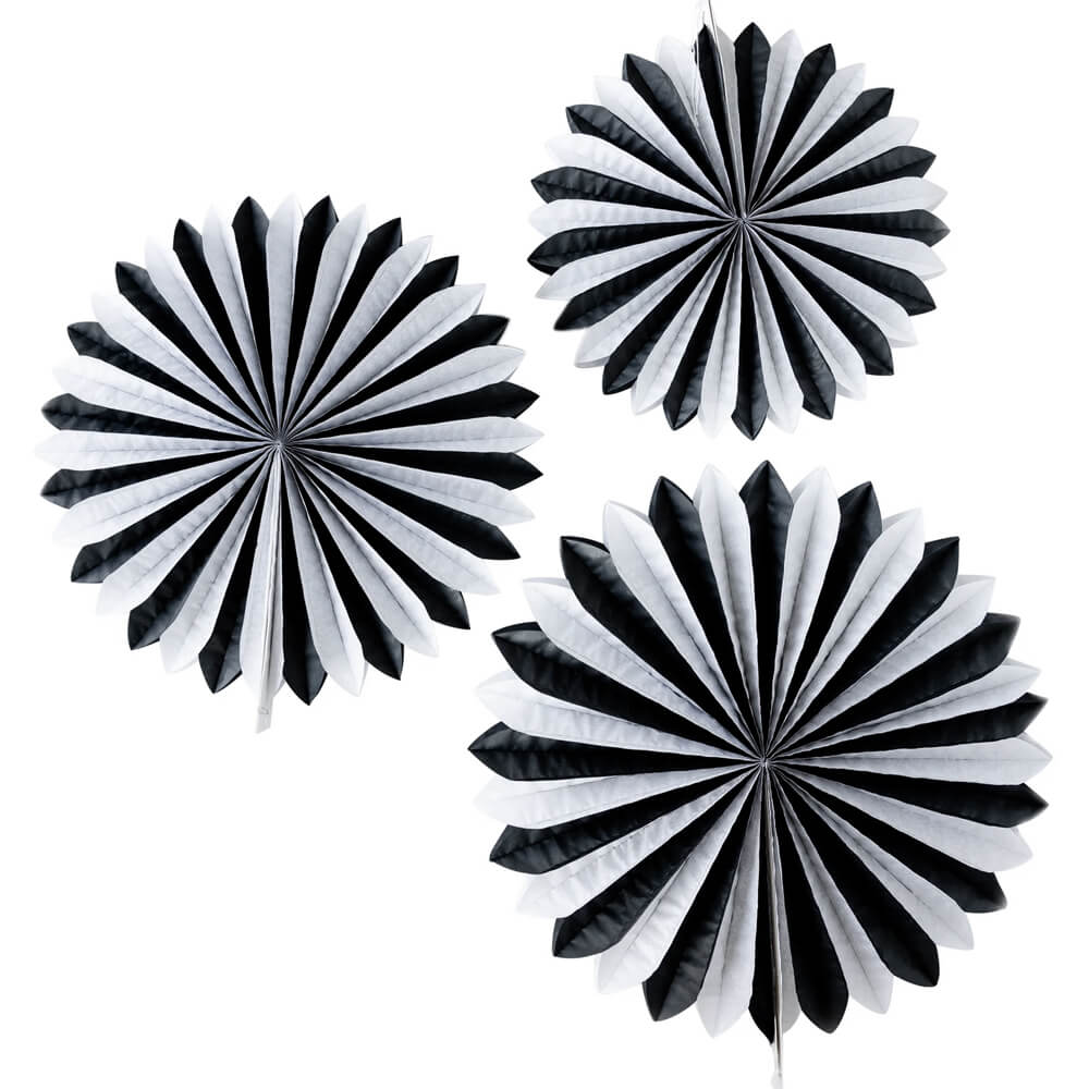 Vintage Halloween Black and Cream Oversized Tissue Fans - bubblegum market