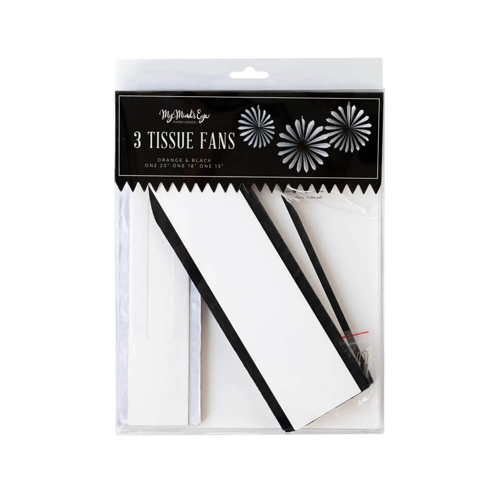 Vintage Halloween Black and Cream Oversized Tissue Fans - bubblegum market