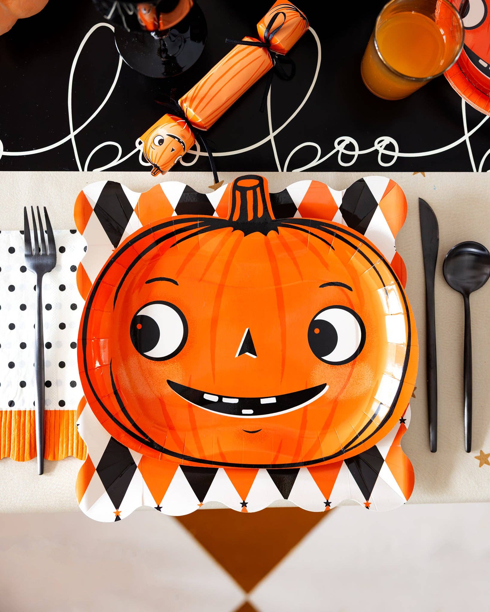 Vintage Pumpkin Paper Plates 11" - bubblegum market