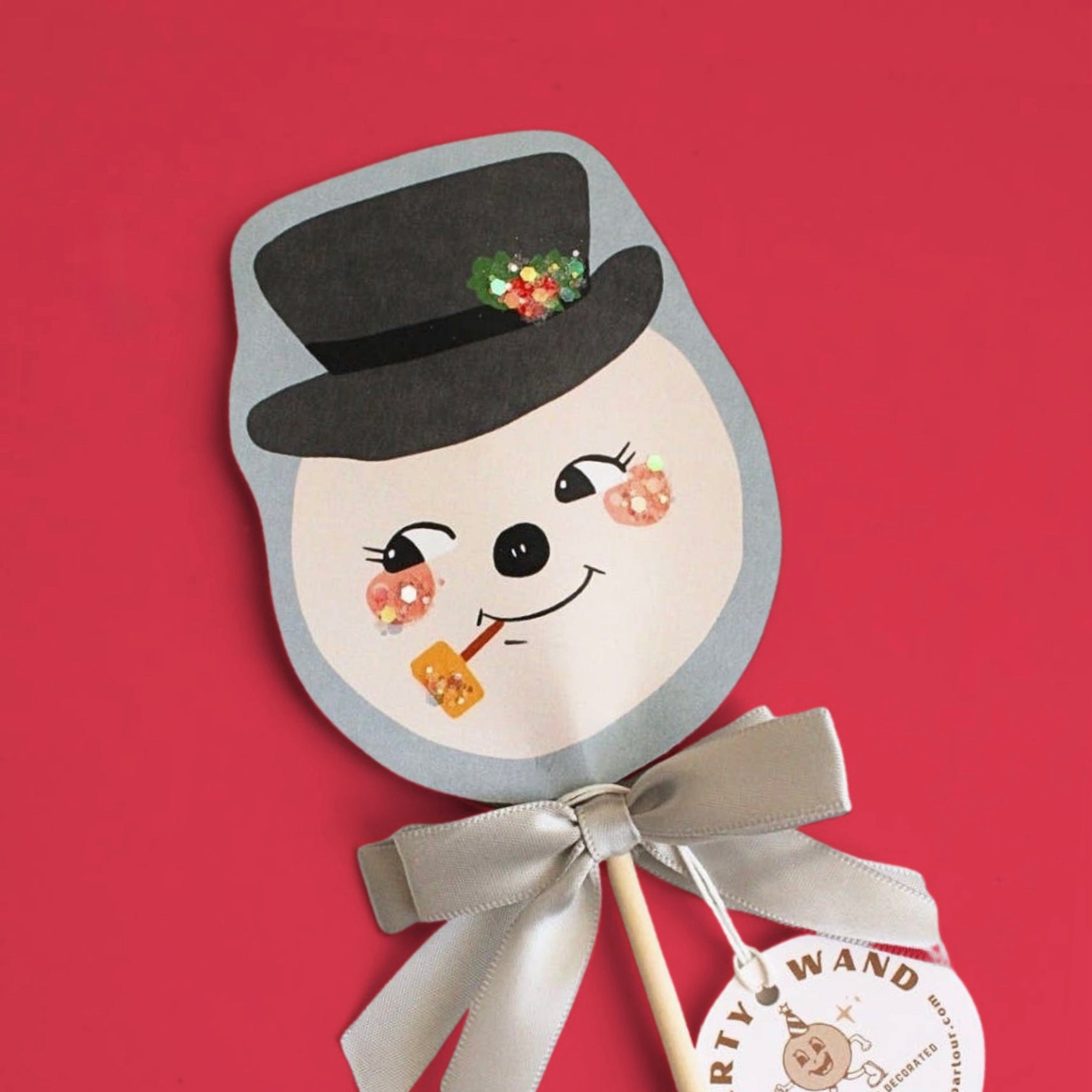 Vintage Snowman Handmade Christmas Wand - bubblegum market
