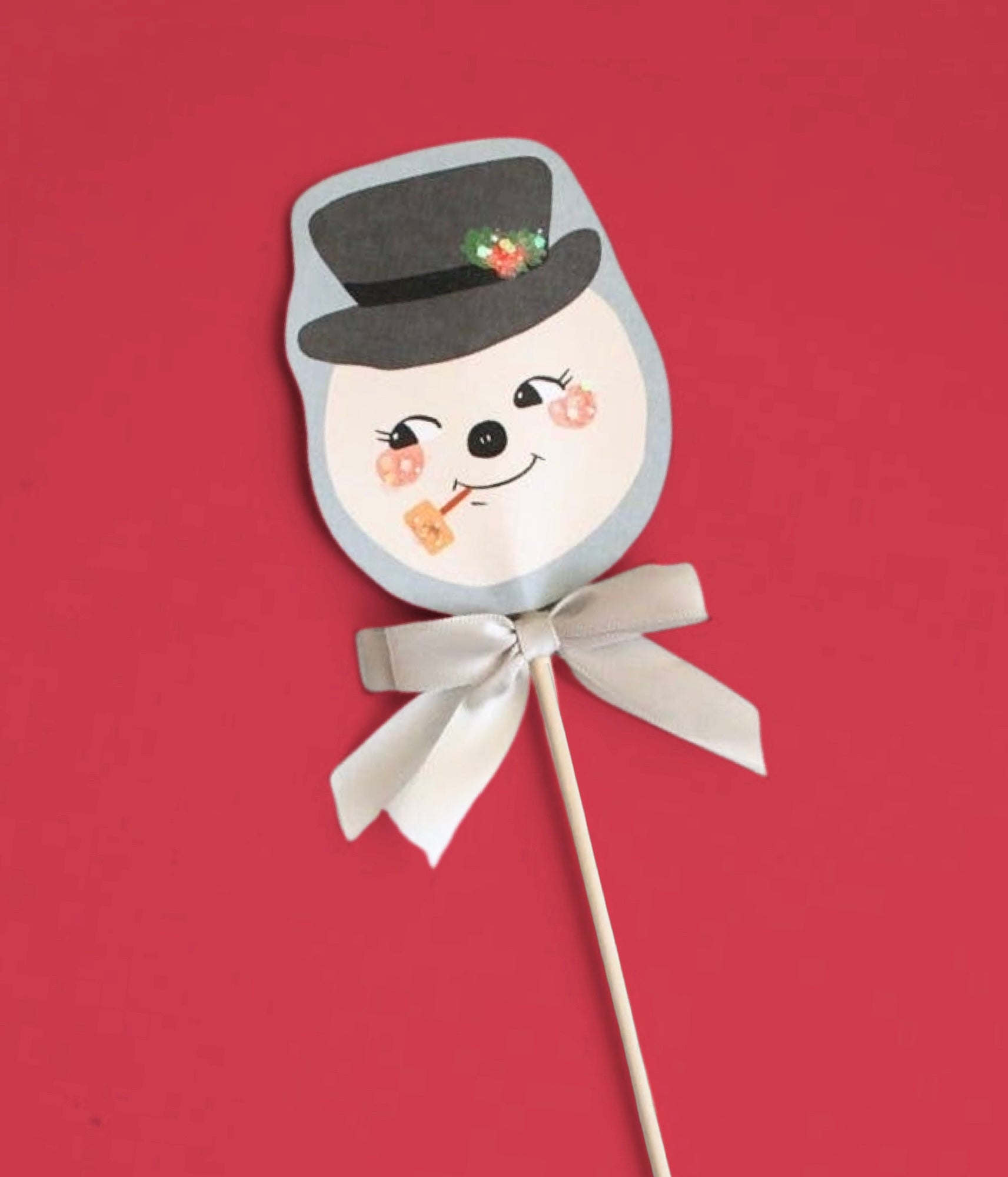 Vintage Snowman Handmade Christmas Wand - bubblegum market