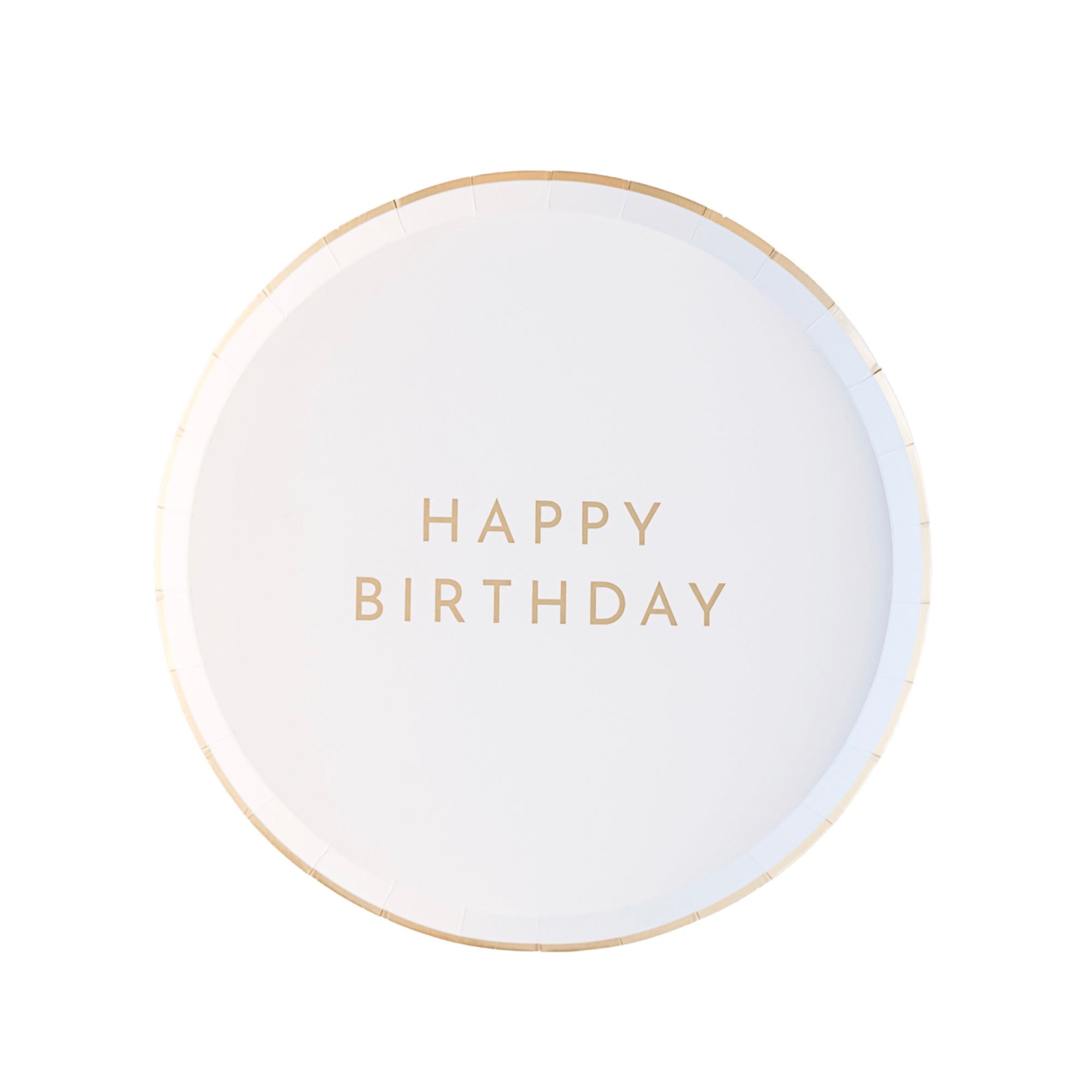 White & Gold Signature HAPPY BIRTHDAY Small Plates - bubblegum market