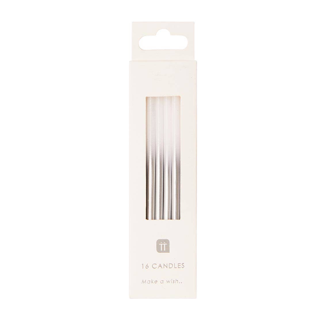 White & Silver Birthday Candles - bubblegum market
