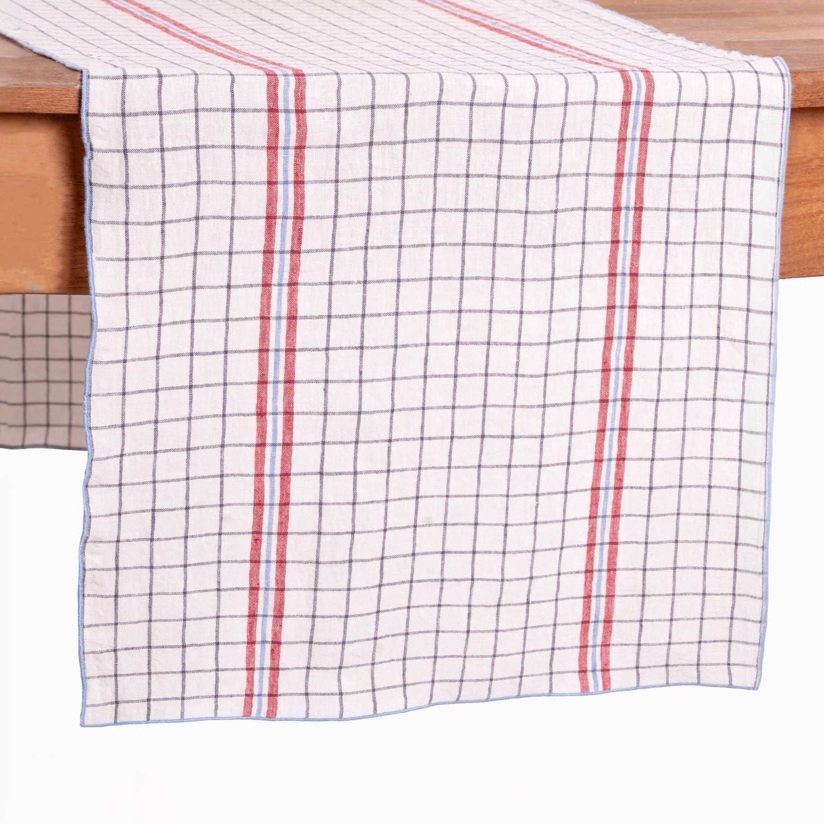 Windowpane Linen Table Runner 16 x 60" - bubblegum market