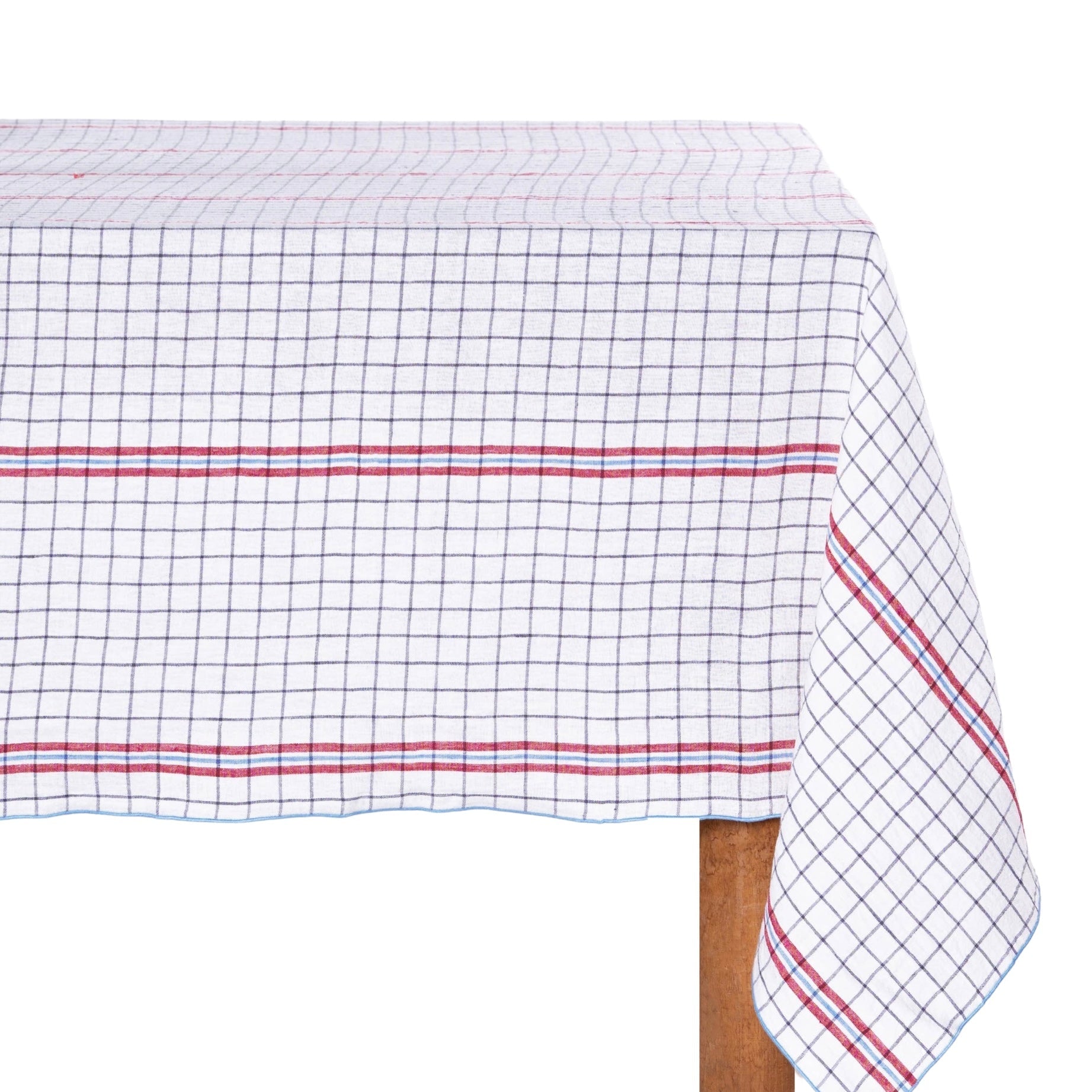 Windowpane Linen Tablecloth 55 x 79" - bubblegum market