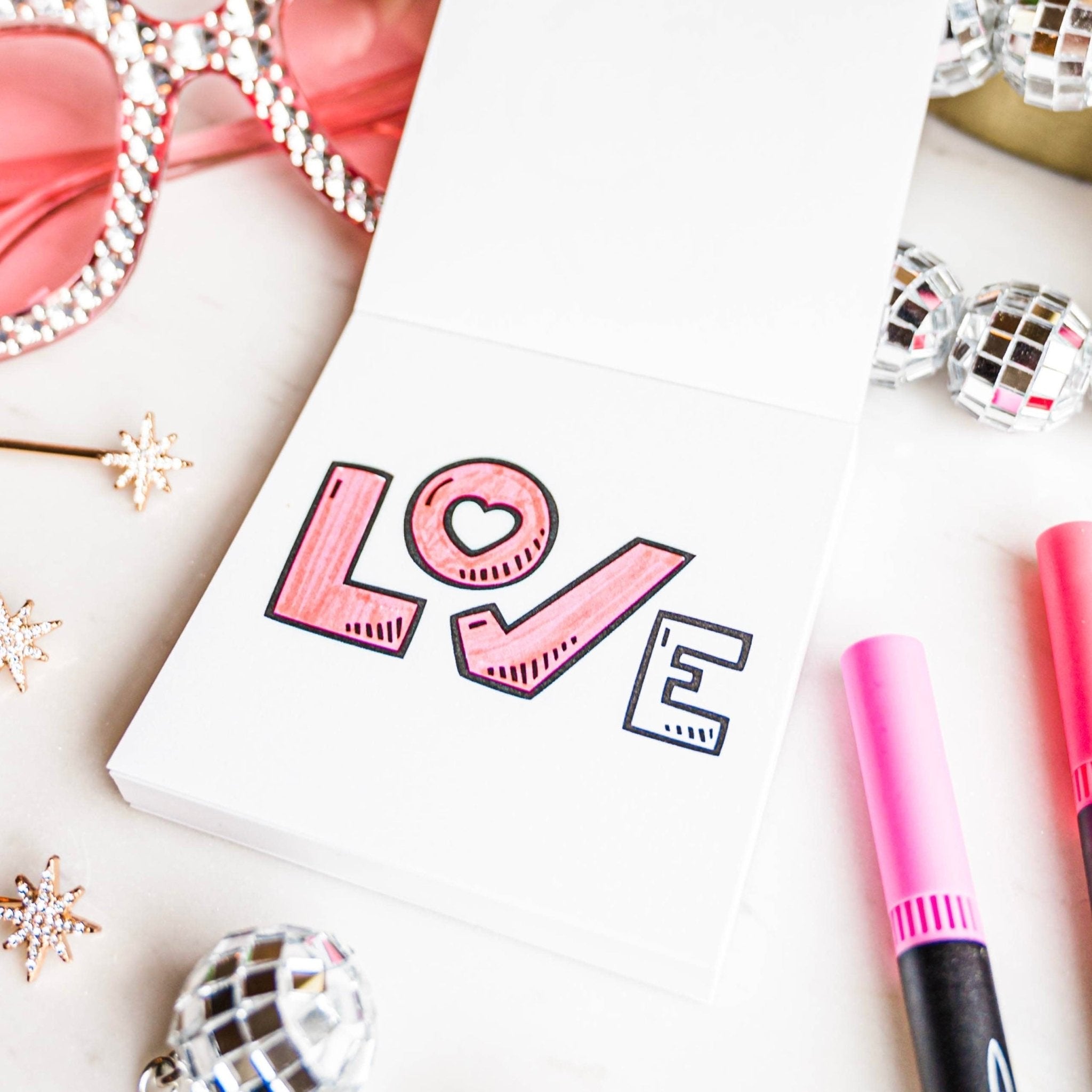 XOXO Mini Valentine Coloring Pad - bubblegum market