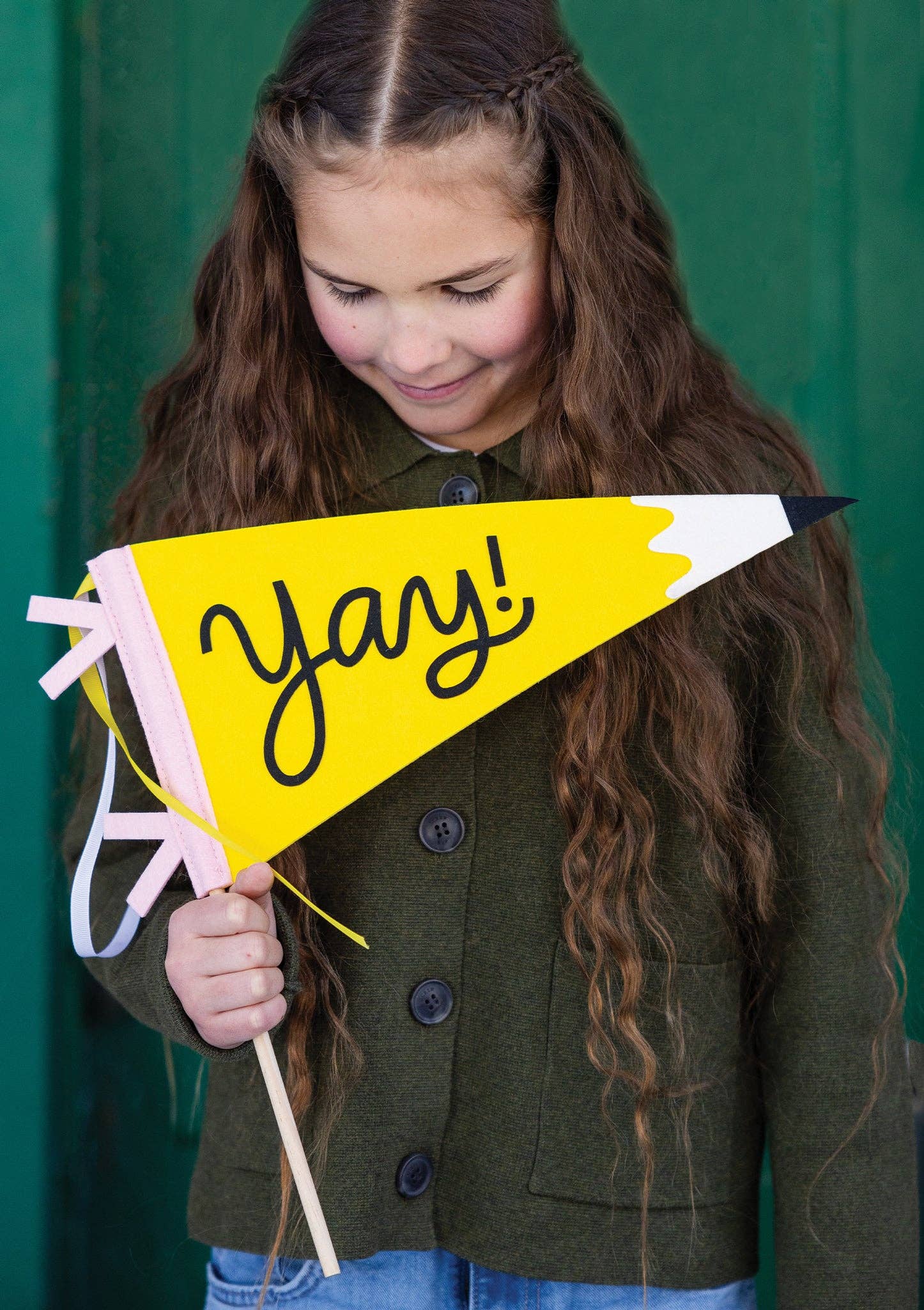 Yay! Felt Pencil Pennant - bubblegum market