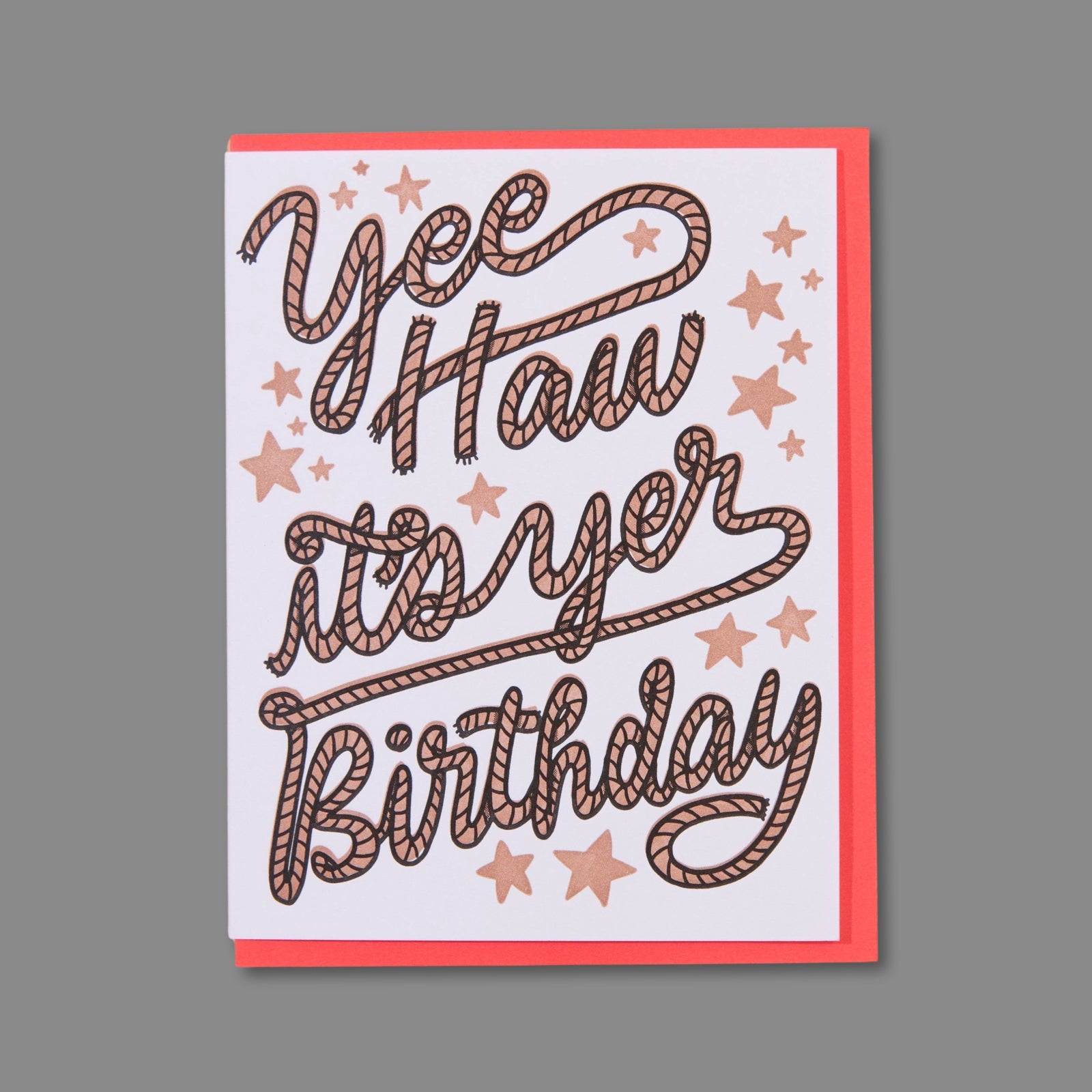 Yee Haw Letterpress Birthday Greeting Card - bubblegum market