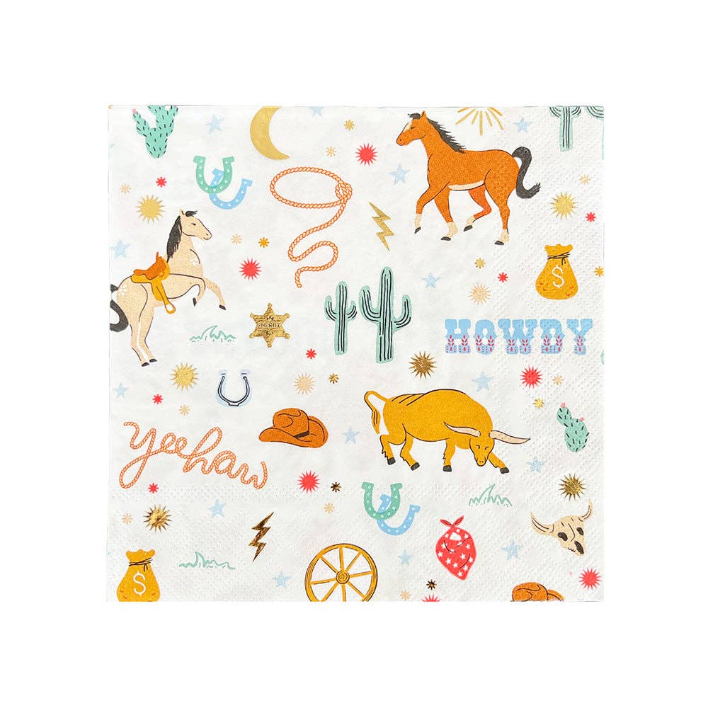 Yeehaw Large "Cowboy" Napkins - bubblegum market