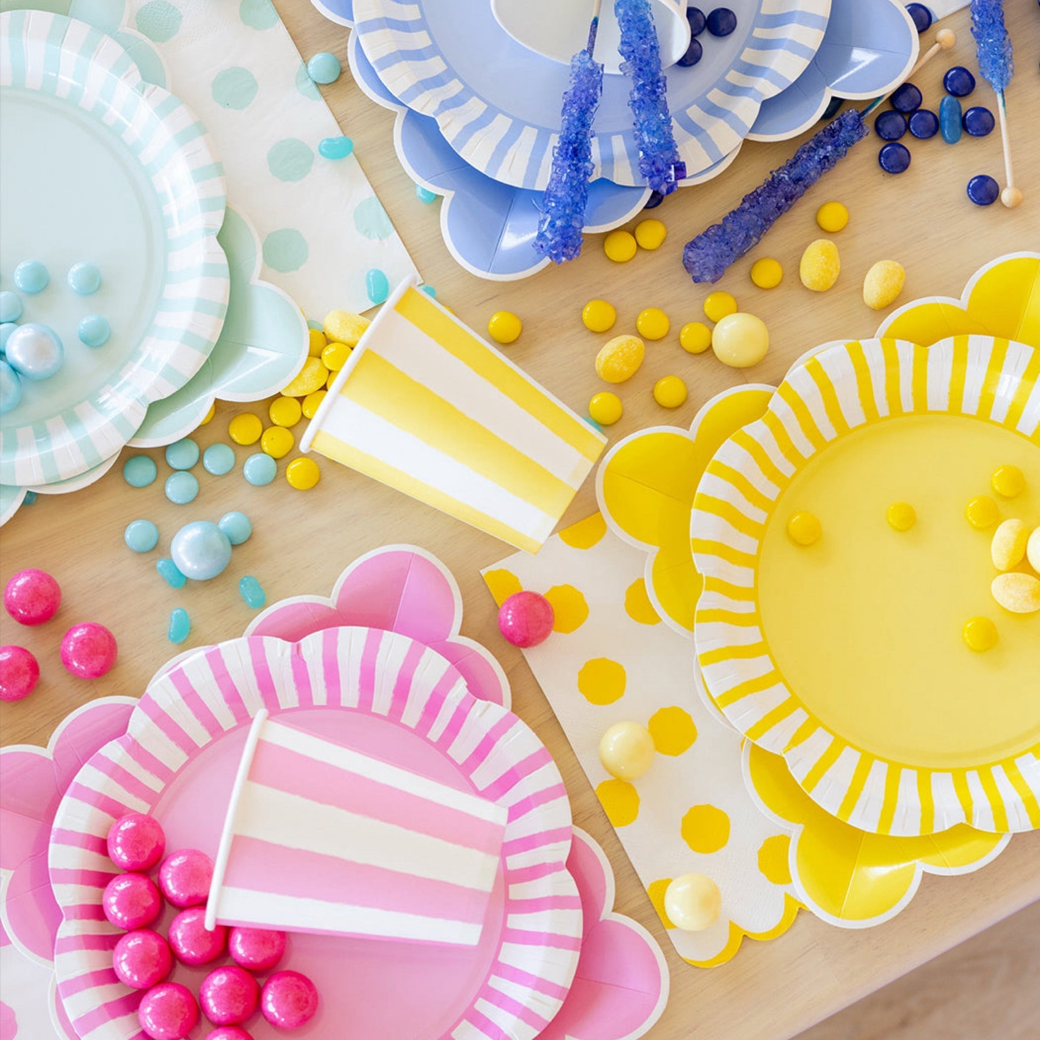 Yellow Polka Dot Dinner Napkins - bubblegum market